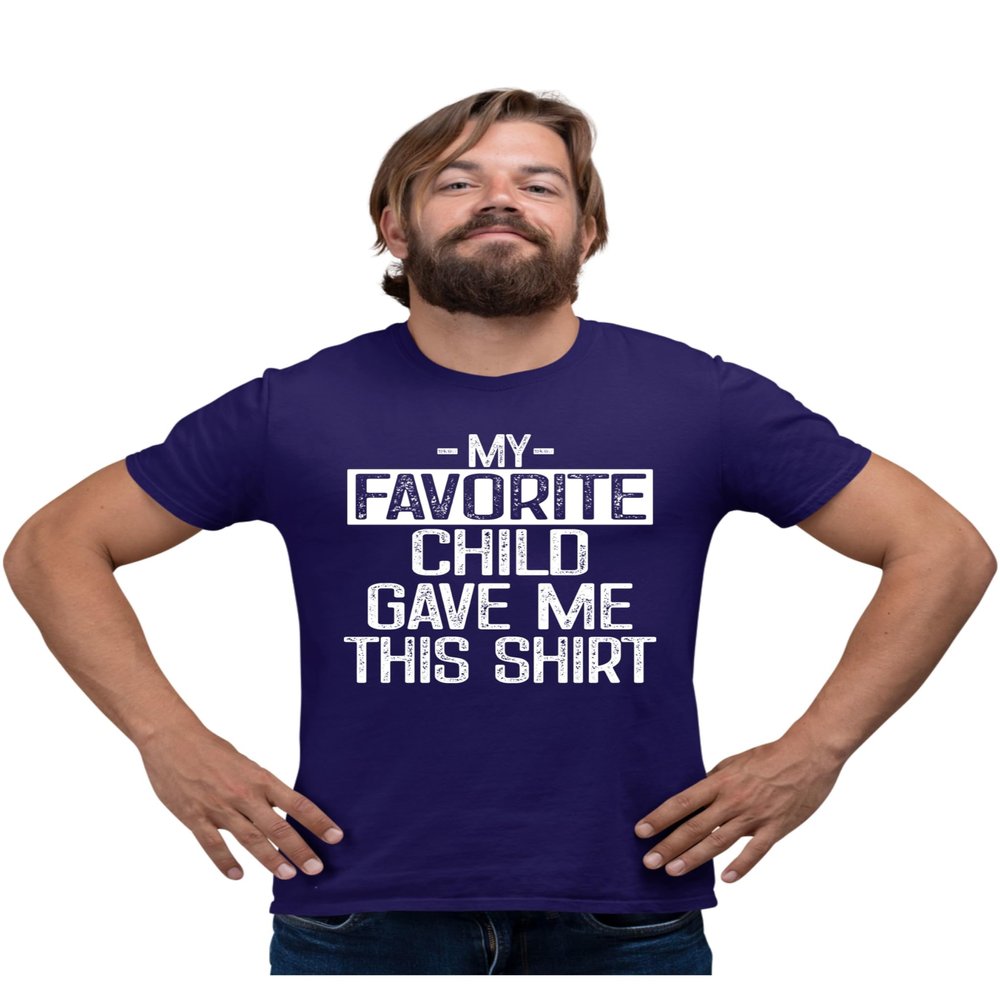 5X-Large Purple Mens My Favorite Child Gave Me This Shirt Funny Mom Dad T-Shirt