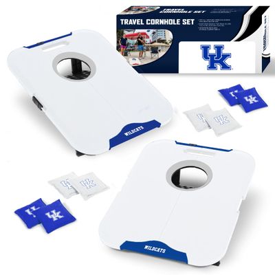 Wild Sports NCAA Kentucky Wildcats Pro Football All-Weather Cornhole Set - Travel Bean Bag Toss Set Includes 8 Bean Bags