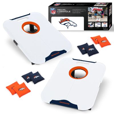 Wild Sports NFL Denver Broncos Pro Football All-Weather Cornhole Set - Travel Bean Bag Toss Set Includes 8 Bean Bags