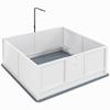 GOWE Whelping Box for Dogs with Retractable Light Stand, Birth Dog Whelping Box for Puppies with Pig Rail, Pee PadAdjustable Height Door for Small, Medium & Large Breed Dogs, 49" x 48" view 1