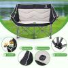 Nice C Loveseat Camping Chair, Double Camping Chair, Outdoor Camping Couch, Oversized Camping Loveseat, Padded Folding Chair for Adults, with Cooler Bag, Wine Glass Holder (Black&Grey) view 4