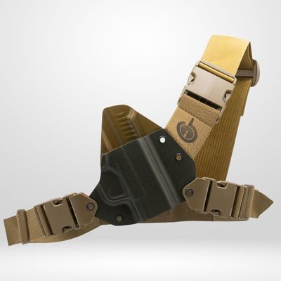 Kenai Chest Holster for a Springfield - MAS Grey/Coyote (Model - SA-35 Hi-Power, Left)