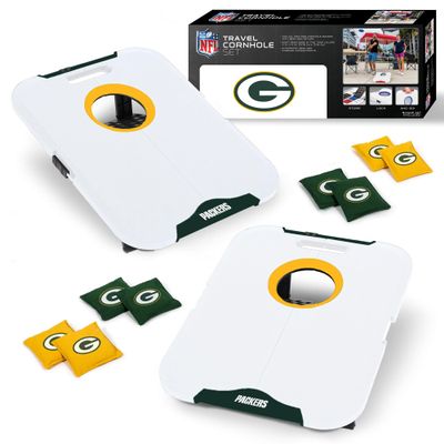 Wild Sports NFL Green Bay Packers Pro Football All-Weather Cornhole Set - Travel Bean Bag Toss Set Includes 8 Bean Bags