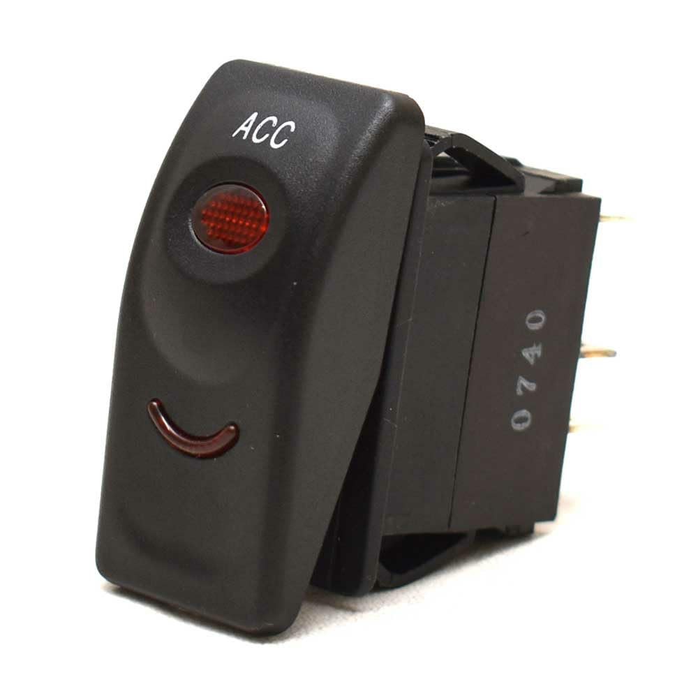 NineFit Basics DNA On/Off Boat Rocker Switch | Accessory 4 Spade Red Illuminated
