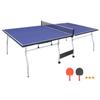 8ft Mid-Size Table Tennis Table Foldable & Portable Ping Pong Table Set for Indoor & Outdoor Games with Net, 2 Table Tennis Paddles and 3 Balls