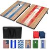 GoSports 3 x 2 ft Barnwood Design Cornhole Game Set - Includes Two 3 x 2 ft Boards, 8 Bean Bags, and Carry Case view 1