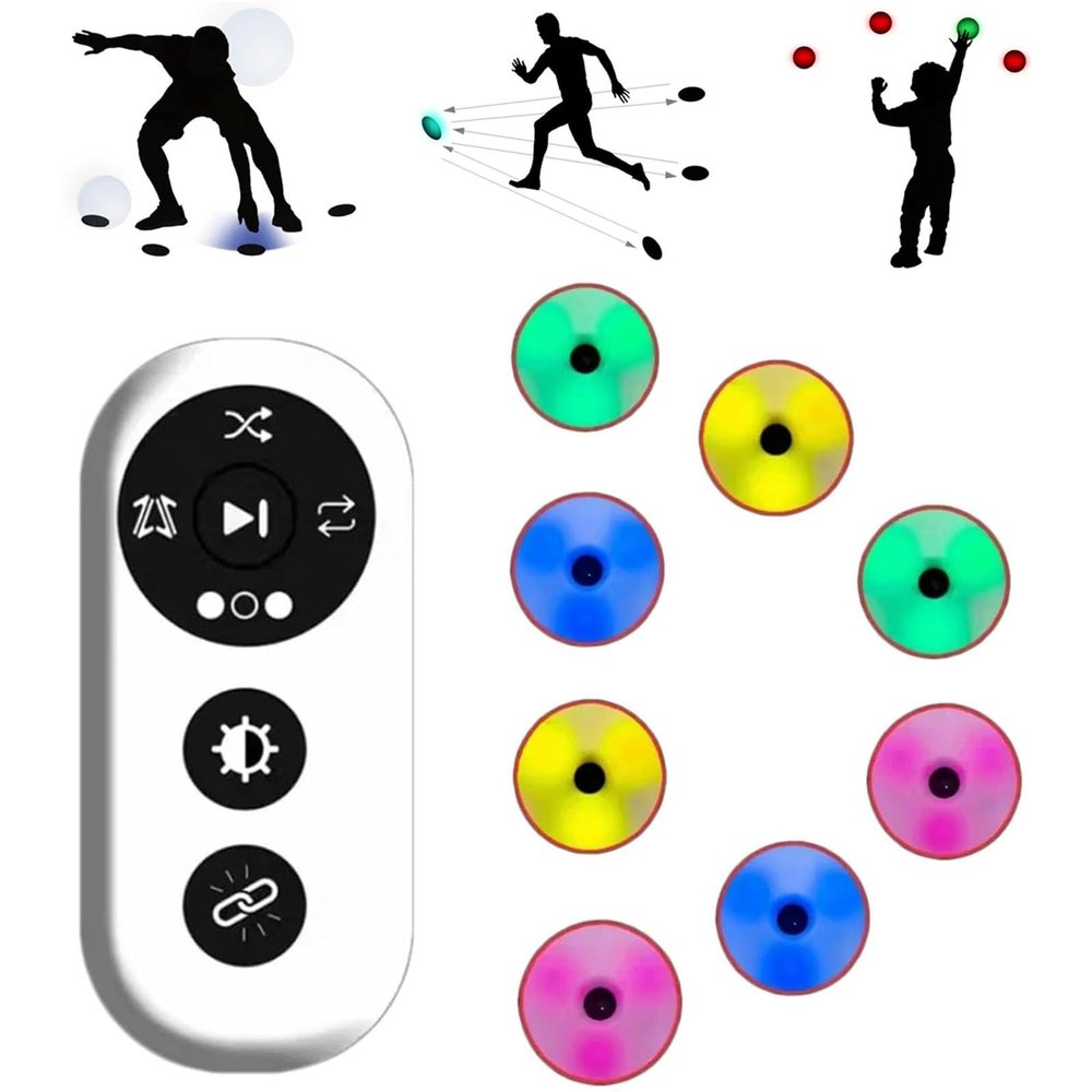 Rusopobe Flash Reflex Reaction and Cognitive Training Kit - Indoor Outdoor Reaction Training Equipment Response Light - Gift for Teen Adult Trainer Athlete(8)