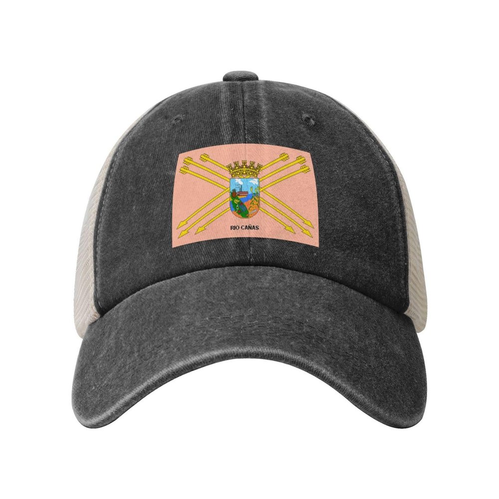 Flag of Rio Canas (Caguas, Puerto Rico) Baseball Cap for Women Mens Trucker hat Mesh Caps Dad Hat Black