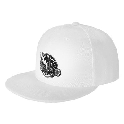 QIZYOQA The Girl On The Motorcycle Snapback Hat for Men Women Adjustable Hip Hop Style Flat Brim Hats White