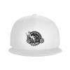 QIZYOQA The Girl On The Motorcycle Snapback Hat for Men Women Adjustable Hip Hop Style Flat Brim Hats White view 2