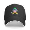 SwpWab Fuck All Cancer Ribbon Baseball Cap Sports for Men Women Sandwich Bill Baseball Hat Black view 2