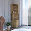 GOWE Bar Cabinet Papprika, 8 Wine Cubbies, Double Door, Dark Brown Finish view 2
