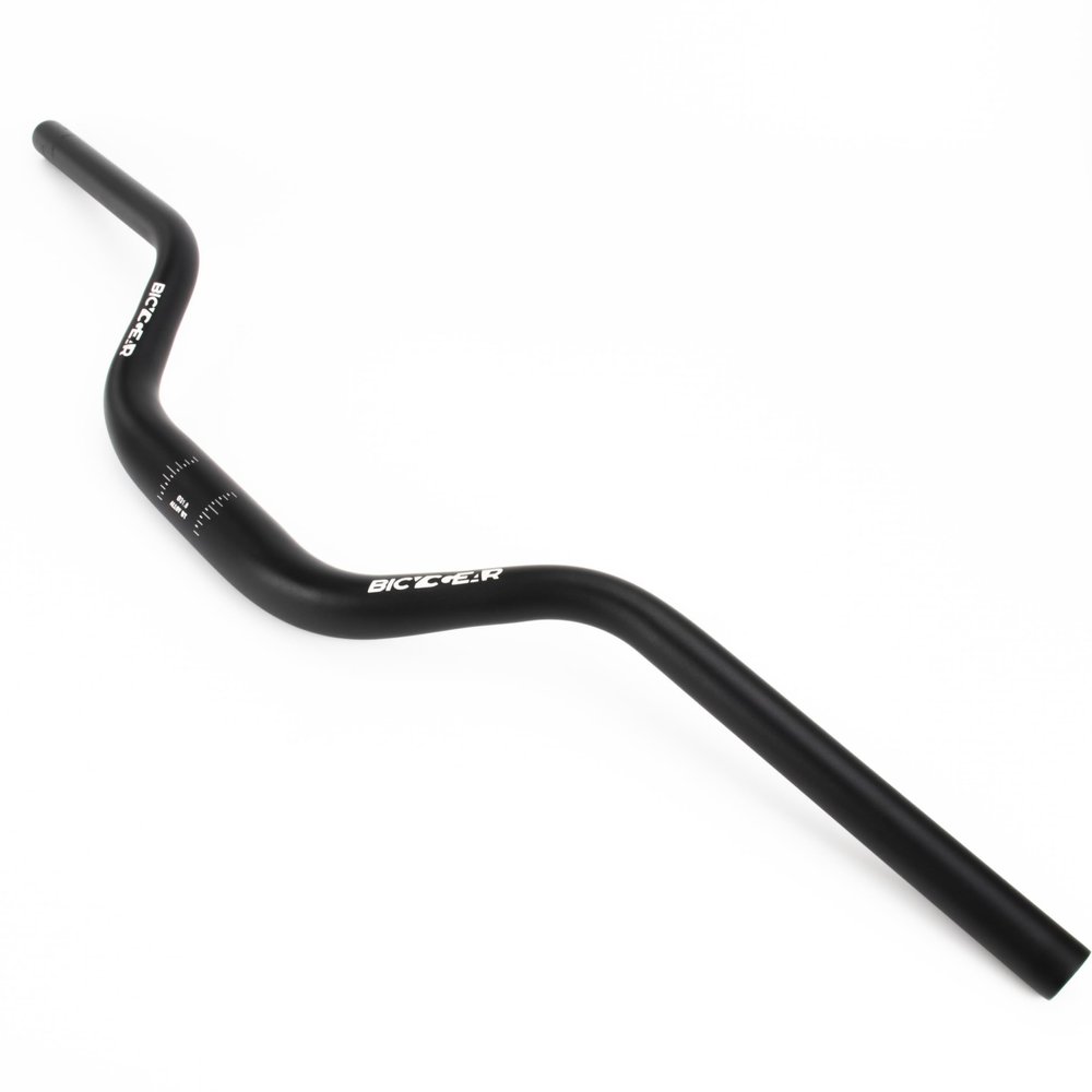 BICYCGEAR 31.8 Bike Handlebars 720mm, 86mm Rise Bicycle Handlebars 10 Backsweep Alloy Riser Handle Bars for Mountain Bike, MTB, E Bikes, Road Dirt Bike, Cruiser, 1 1/4 inch, Sand Blasted