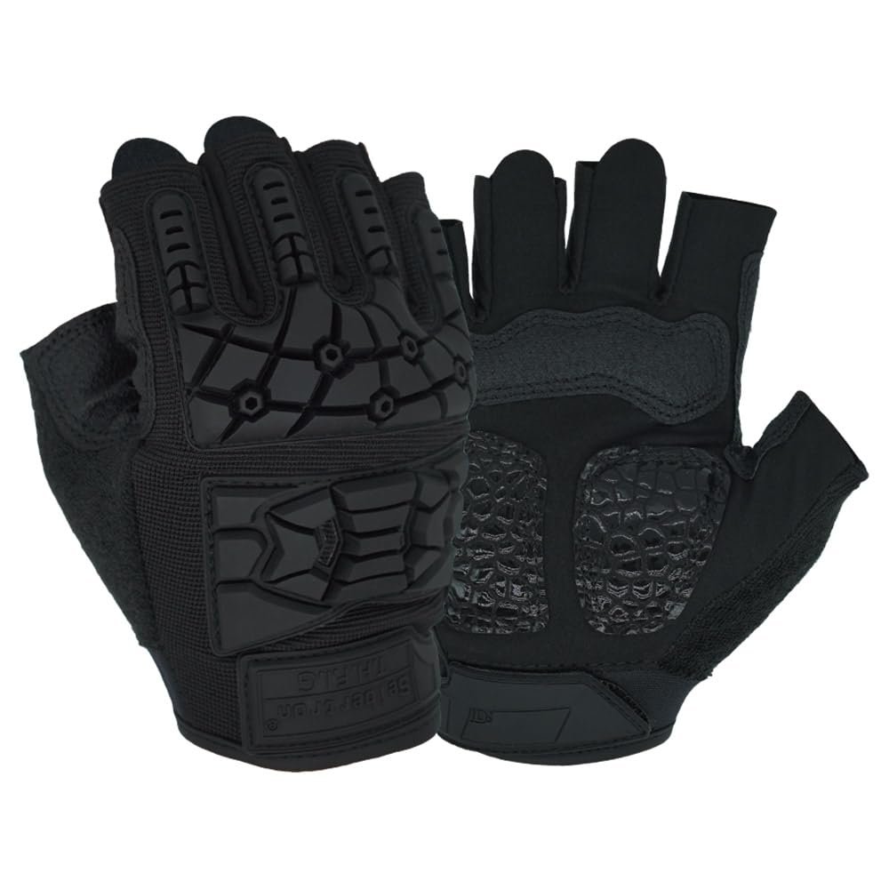 Seibertron T.H.F.I.G Tactical Gloves - Anti-Vibration, Super Grip, Flexible Rubber Protection for Outdoor Activities Black XXS