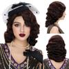 Amnenl Brown 1920s Wig for Women Long Finger Wave Vintage Wigs Lady Synthetic Cosplay Costume Wig view 1