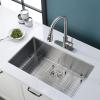 27" L X 18" W Undermount Kitchen Sink with Sink Grid view 2