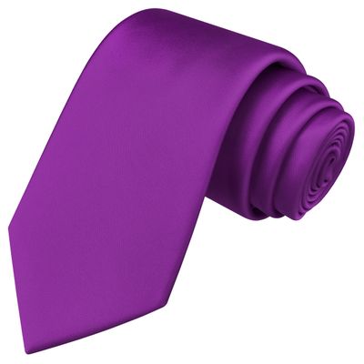 Branduce Purple Tie Solid Satin Ties for Men Silk Blend Necktie for Wedding Business (TA11-05)