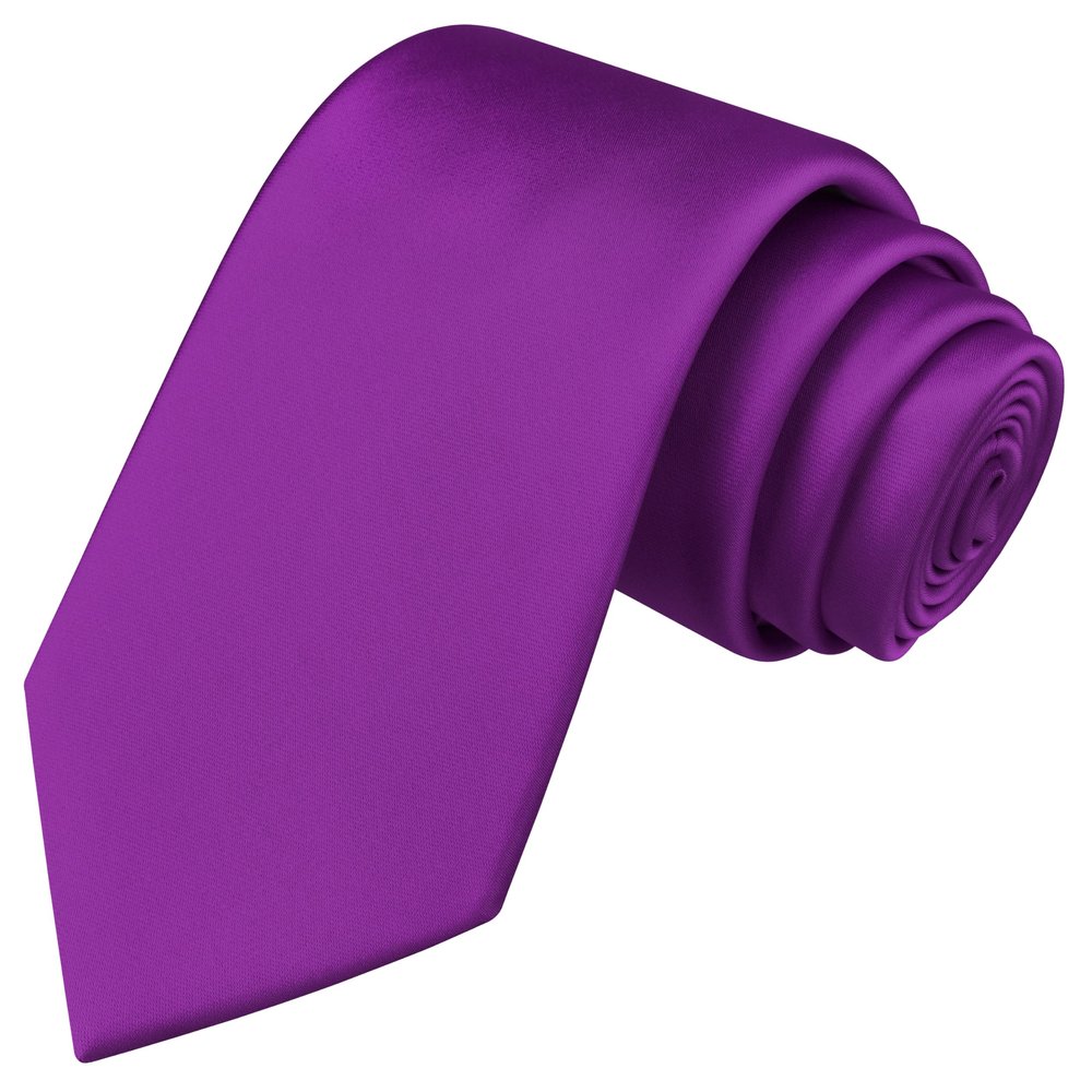 Branduce Purple Tie Solid Satin Ties for Men Silk Blend Necktie for Wedding Business (TA11-05)