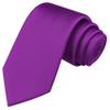 Branduce Purple Tie Solid Satin Ties for Men Silk Blend Necktie for Wedding Business (TA11-05) view 1