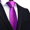 Branduce Purple Tie Solid Satin Ties for Men Silk Blend Necktie for Wedding Business (TA11-05) view 2