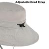 Cabahata Kids Wide Brim Sun Hat Adjustable for Teen Youth Bucket Sun Protection UPF 50+ Safari Hat(Light Grey,58cm/8-14y) view 4