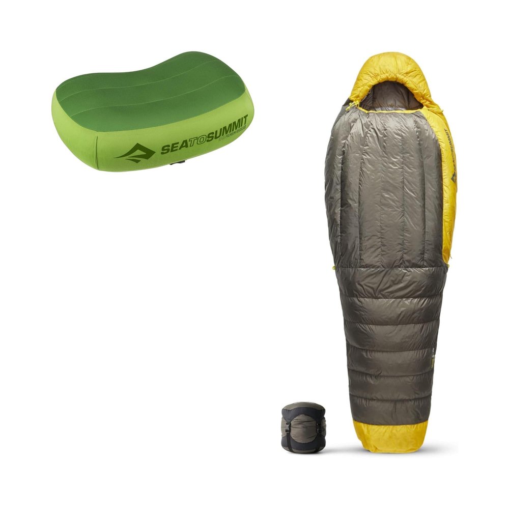 Sea to Summit Sleep System: Aeros Premium Pillow and Spark Down Sleeping Bag