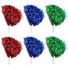 6 Pieces Pom Poms Cheerleading, Cheerleader Pom Poms Hand Flowers with Handle for Children Adults Sports Meeting Sports Competition Holiday Celebration view 1