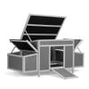 Weatherproof Wood Chicken Coop with Nesting Boxes, Indoor Outdoor, Gray view 4