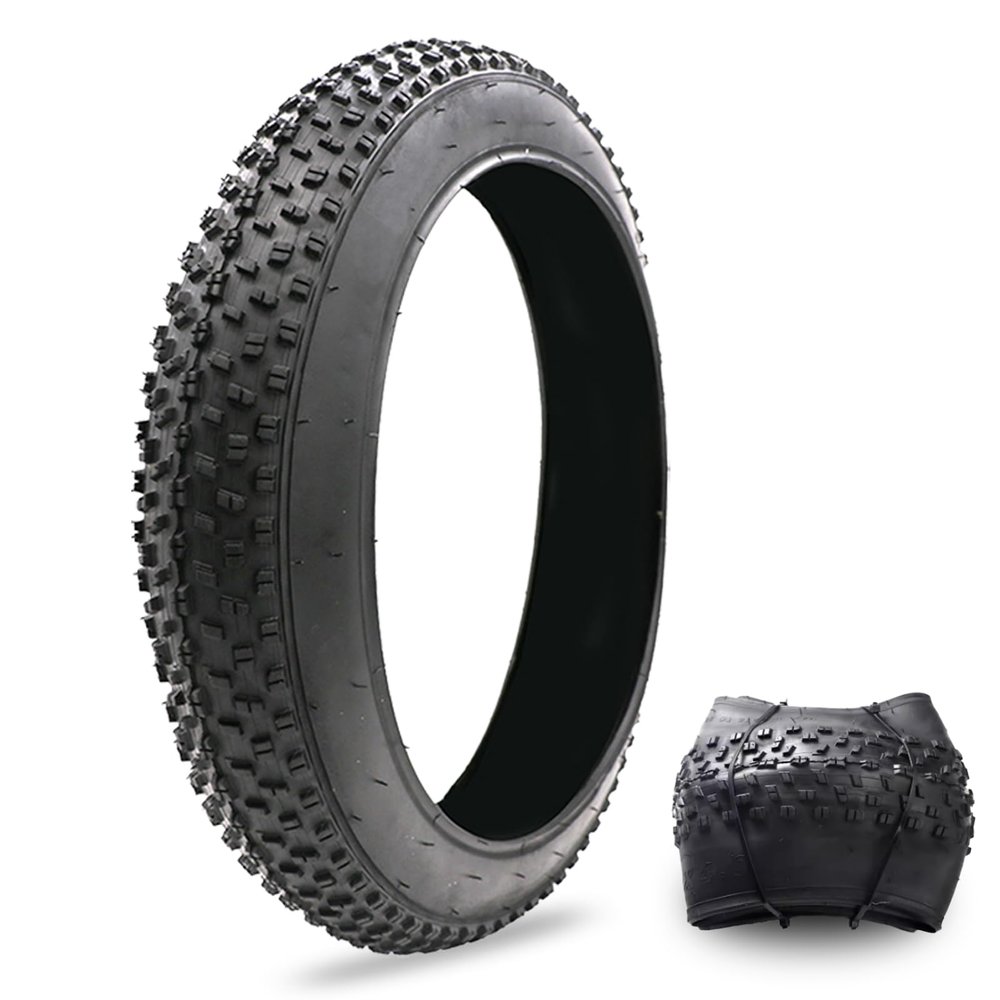 20x4.0/26x4.0 Inch E-Bike Fat Tire,Folding Bead Tire Puncture Proof Replacement Bicycle Accessories Compatible with Urban Street Mountain or 3-Wheel Bikes
