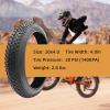 20x4.0/26x4.0 Inch E-Bike Fat Tire,Folding Bead Tire Puncture Proof Replacement Bicycle Accessories Compatible with Urban Street Mountain or 3-Wheel Bikes view 4