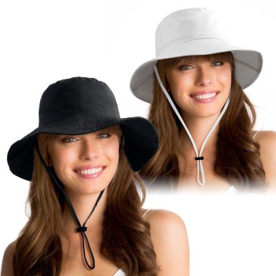 2 Pack Waterproof Sun Hats for Women Men UV Protection Packable Brimmed Floppy Rain Hat Lightweight Bucket Hats for Outdoor
