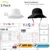 2 Pack Waterproof Sun Hats for Women Men UV Protection Packable Brimmed Floppy Rain Hat Lightweight Bucket Hats for Outdoor view 2