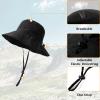 2 Pack Waterproof Sun Hats for Women Men UV Protection Packable Brimmed Floppy Rain Hat Lightweight Bucket Hats for Outdoor view 3