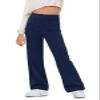 Haloumoning Girl's Flare Pants Kids High Waisted Button Multiple Pockets Yoga Bootcut Pants Full Length Bell Bottoms Navy Blue