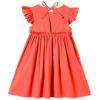 Csbks Toddler Baby Girls' Cotton-Linen Sundress with Ruffle Halter Sleeveless and Swing Dress Orange Red 130 view 2