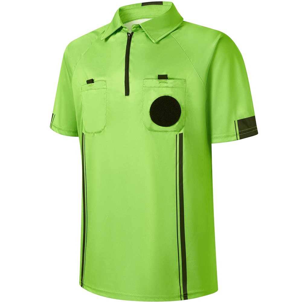 allentian Soccer Referee Shirt, Men Ref Shirts Uniform, Football Referee Jersey, Umpire Shirt - Green (M), Medium