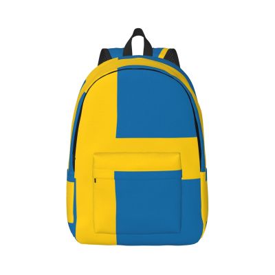 MDATT Backpacks Lightweight Bookbag With 1 Main Compartment, Front Utility Pocket With Built,Swedish Flag, Small