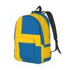 MDATT Backpacks Lightweight Bookbag With 1 Main Compartment, Front Utility Pocket With Built,Swedish Flag, Small view 2