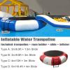 YEYUBIW 2M/3M/4M/5M Water Trampoline, Inflatable Swimming Platform with Slide, Lake Water Trampoline Splash Pad for Adults and Children,Red,2m view 2