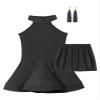 Hularka Kids Girls Latin Dance Dress Salsa Rumba Samba Dance Dress with Boxer Short and Earrings Ballroom Dancewear Black 13-14 Years view 3