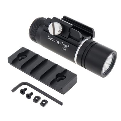 SecurityIng 320LM Compact Rail Mounted Light, IPX8 Waterproof Mini Tactical Flashlight with Adjustable Mount for Standard Picatinny Rails