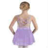 JEATHA Kids Girls Figure Ice Skating Dress Lyrical Dance Costume Rhinestone Sleeveless Tank Leotards Dancewear Light Purple 14 Years view 3