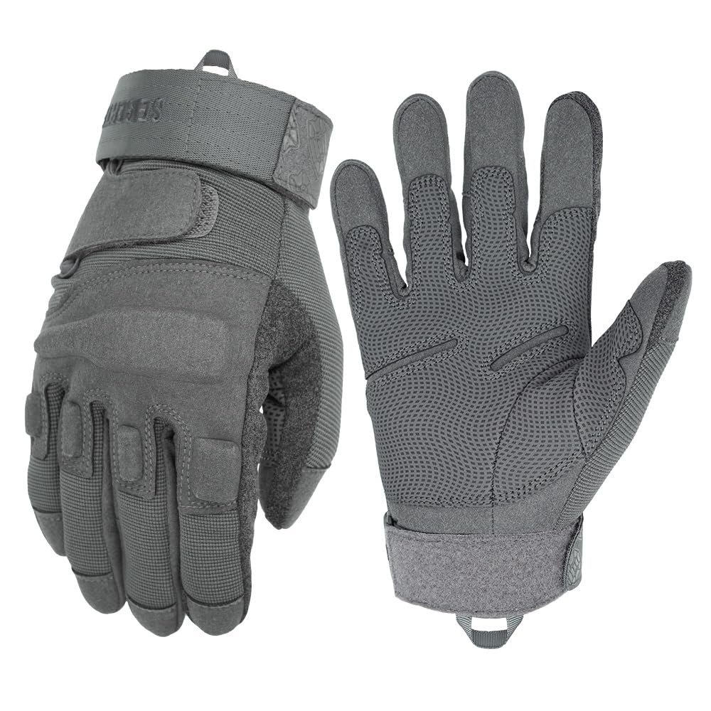 Seibertron Adult Or Youth S.O.L.A.G Sports Outdoor Water Resistant Full Finger Touchscreen Gloves Grey M