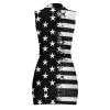 Zakqeik Women's Summer Sleeveless Polo-Shirt American Flag Black Dress for Girls Cute Skirts S view 2
