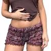 Faymlc Women Leopard Bloomer Shorts Y2k Frill Lace Trim Cheetah Print Boy Shorts Smocked Ruched Micro Short Pants Bottoms (Purple, M), Medium view 1