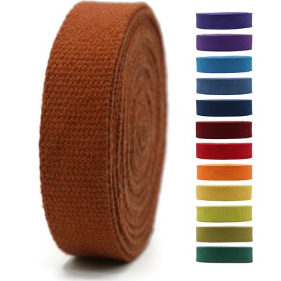 1" & 1.5'' & 2" Cotton Webbing - 5 Yards - 50+ Colors -%100 Natural Cotton - Turkish Woven - Heavy Duty 1 Inch 1.5 Inch 2 Inch Canvas Webbing for Sewing Straps Bag Climbing Indoors Craft DIY 11472