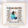 KEMEILA Custom Ceramic Jewelry Tray With Photo/Text Personalized Picture Trinket Dish Birthday Gifts For Daughter From Mom Ring Organizer with Golden Edged view 1