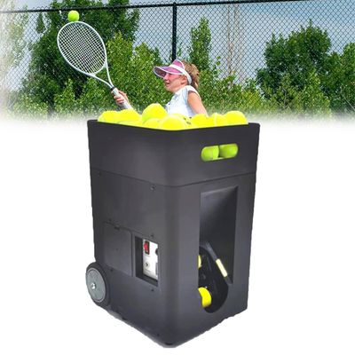 COYEUX Portable Tennis Ball Launcher, Automatic Practice Equipment Ball Thrower Shooter, Adjustable Launching Angle, Speed, Rotation Frequency, 50 Large Capacity, for Beginner Tennis Training