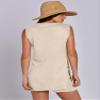 ANRABESS Women Summer 2 Piece Outfits Sleeveless Knit Sweater Top & Shorts Soft Lounge Sets Travel Beach 2026 Spring Clothes Beige Large view 4