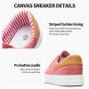 XRH Tennis Shoes Womens Low Top Casual Shoes for Women, Lace Up Canvas Sneakers Comfortable Shoes for Women Walking Shoes(Pink,US6.5 view 4